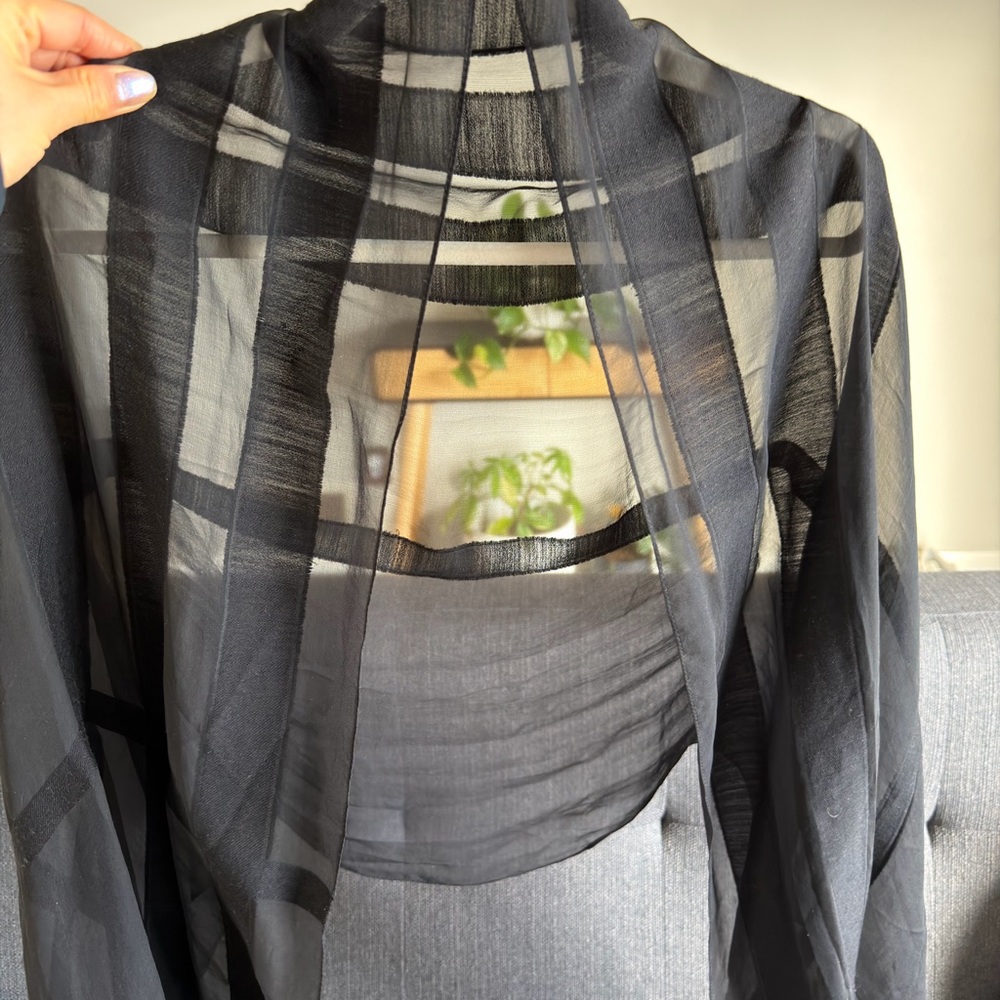 Authentic Burberry Black Sheer silky scarf